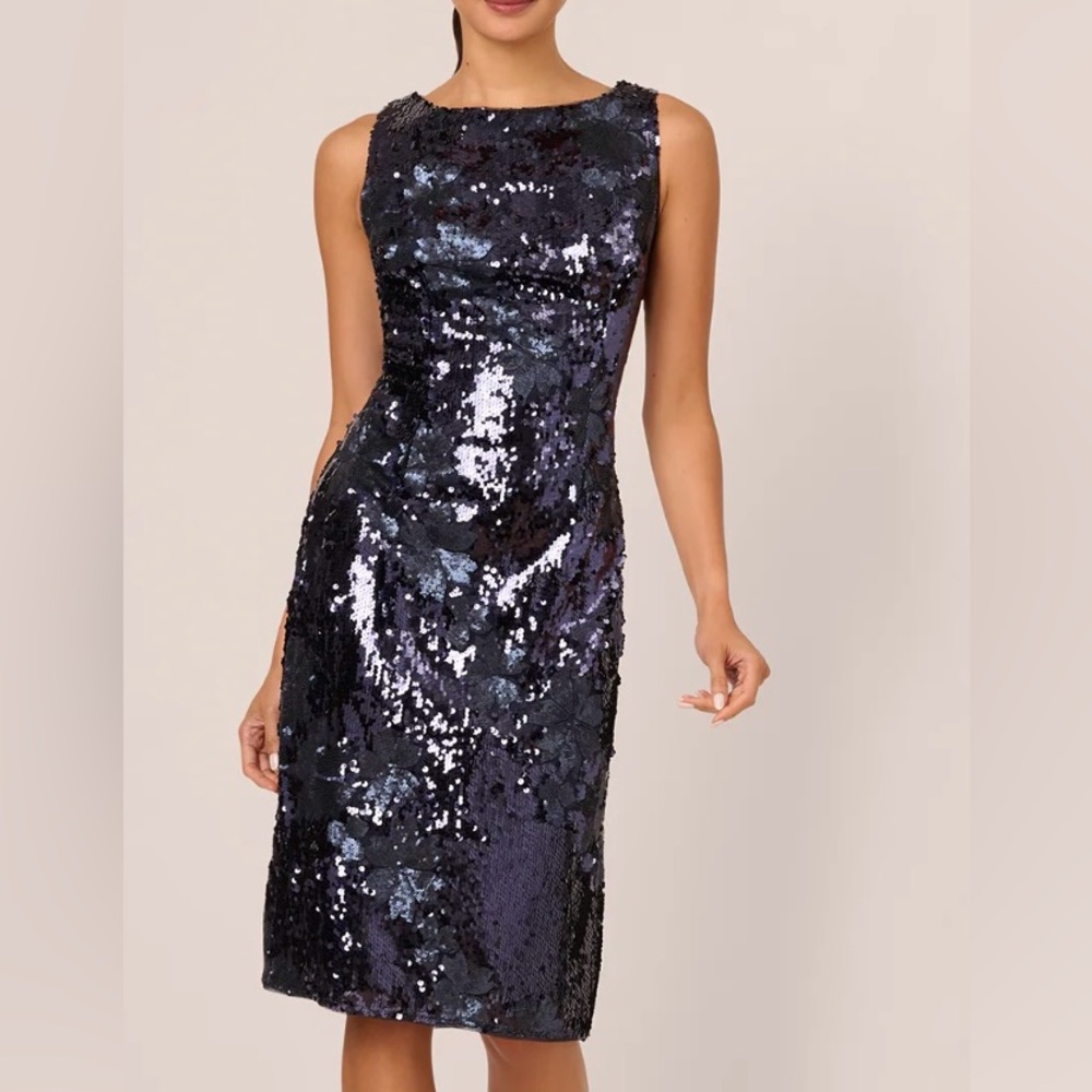 Navy sequin cocktail sequin dress